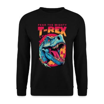 T-Rex Dinosaure Dino Tyrannosaurus Rex Vintage - Sweat-shirt Unisexe - noir - Devant - Alina (178cm) & Michal (187cm)