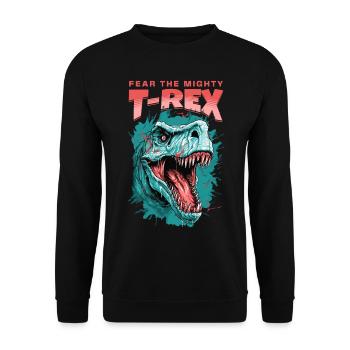 Dinosaur Dino T-Rex Tyrannosaurus Rex Vintage - Unisex Sweatshirt - black - Front - Alina (178cm) & Michal (187cm)