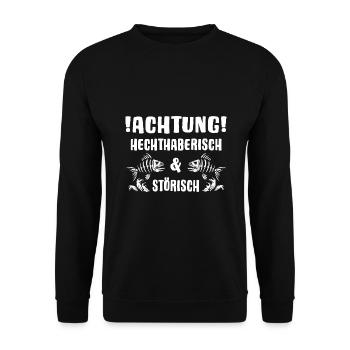 angeln raubfisch hecht und stör catch and release - Unisex Pullover - Schwarz - Vorne - Alina (178cm) & Michal (187cm)