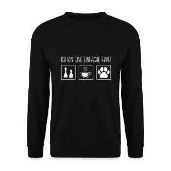 Schachspielerin Schach - Unisex Pullover - Schwarz - Vorne - Alina (178cm) & Michal (187cm)