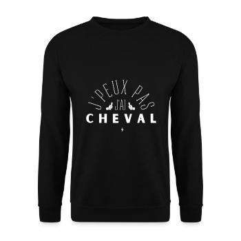 J Peux Pas J Ai Cheval - Sweat-shirt Unisexe - noir - Devant - Alina (178cm) & Michal (187cm)