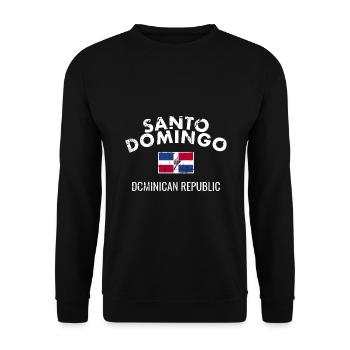 Santo Domingo Dom Rep Vintage Flag Dominican - Unisex Sweatshirt - black - Front - Alina (178cm) & Michal (187cm)