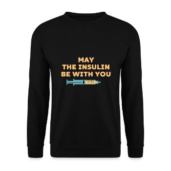 Diabetes May The Insulin Be With You - Unisex Sweatshirt - black - Front - Alina (178cm) & Michal (187cm)