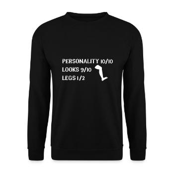 Rollstuhl Rollstuhlfahrer - Unisex Pullover - Schwarz - Vorne - Alina (178cm) & Michal (187cm)