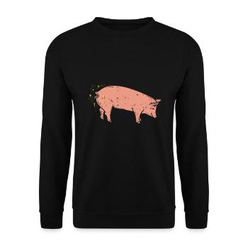 pig - Unisex Sweatshirt - black - Front - Alina (178cm) & Michal (187cm)
