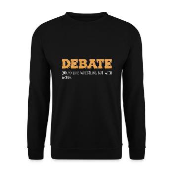 Debattieren Debatte Argumentieren - Unisex Pullover - Schwarz - Vorne - Alina (178cm) & Michal (187cm)