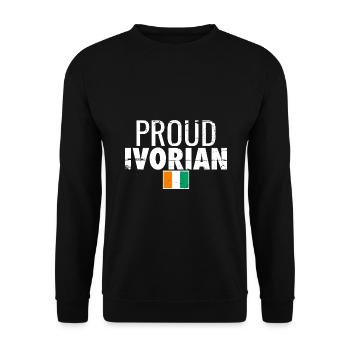Proud Ivorian Vintage Côte d'Ivoire Flag - Unisex Sweatshirt - black - Front - Alina (178cm) & Michal (187cm)