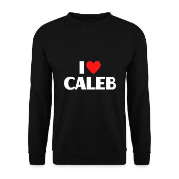 I Love Caleb Red Heart Love Fan Gift - Sweat-shirt Unisexe - noir - Devant - Alina (178cm) & Michal (187cm)