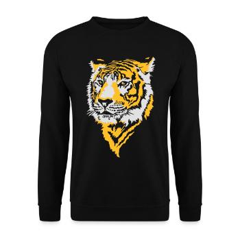 Tiger, Tigre - Unisex Pullover - Schwarz - Vorne - Alina (178cm) & Michal (187cm)