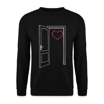 Open door on my heart (white) - Unisex Sweatshirt - black - Front - Alina (178cm) & Michal (187cm)
