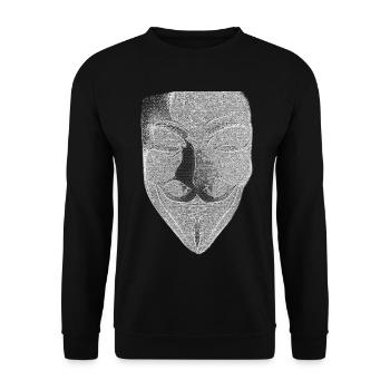 Anonymous v like vendetta mask - Unisex Sweatshirt - black - Front - Alina (178cm) & Michal (187cm)