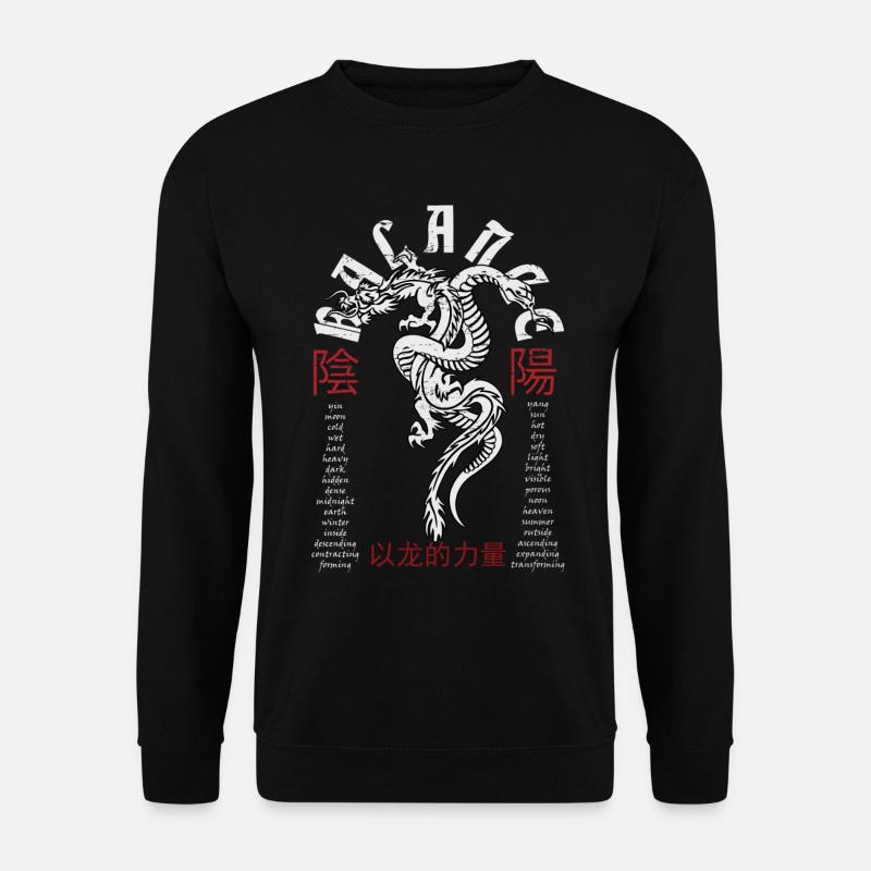 Chinesischer Drache und Schlange - Unisex Pullover - Schwarz