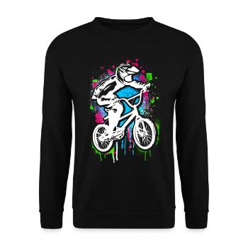 Bmx Graffiti | Bmx Bike Rider Street art Colorful - Unisex Sweatshirt - black - Front - Alina (178cm) & Michal (187cm)