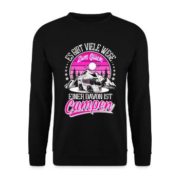 Camping Camper Campen - Unisex Pullover - Schwarz - Vorne - Alina (178cm) & Michal (187cm)