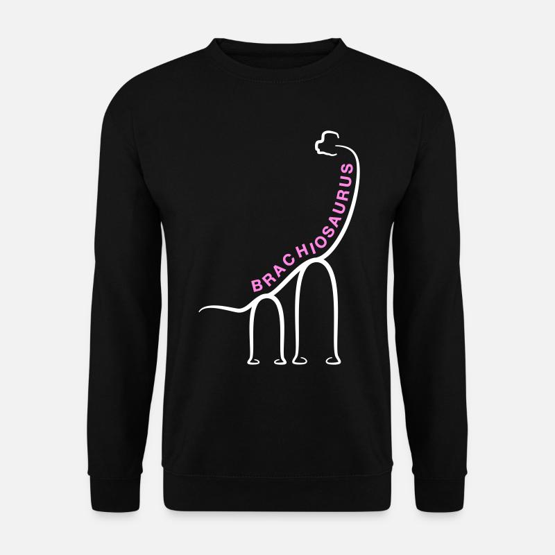 Dinosaurier Brachiosaurus Dino Liniengrafik - Unisex Pullover - Schwarz