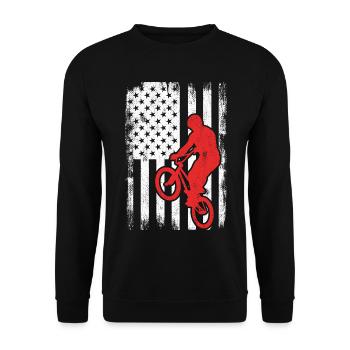 Drapeau BMX USA - Sweat-shirt Unisexe - noir - Devant - Alina (178cm) & Michal (187cm)