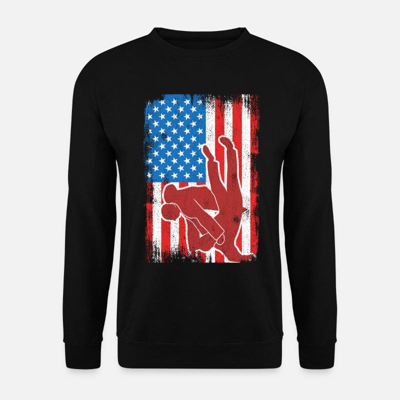 Judo USA Flagge - Unisex Pullover - Schwarz