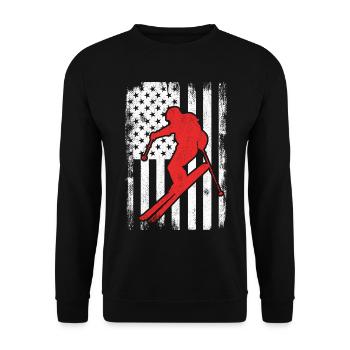 4 juillet Ski USA - Sweat-shirt Unisexe - noir - Devant - Alina (178cm) & Michal (187cm)