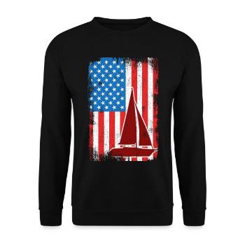 4. Juli Segeln USA - Unisex Pullover - Schwarz - Vorne - Alina (178cm) & Michal (187cm)