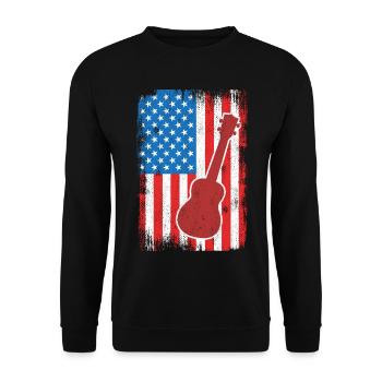 July 4 USA Ukulele - Unisex Sweatshirt - black - Front - Alina (178cm) & Michal (187cm)