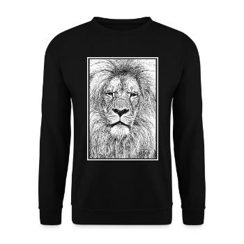 Magnificent lion - Unisex Sweatshirt - black - Front - Alina (178cm) & Michal (187cm)