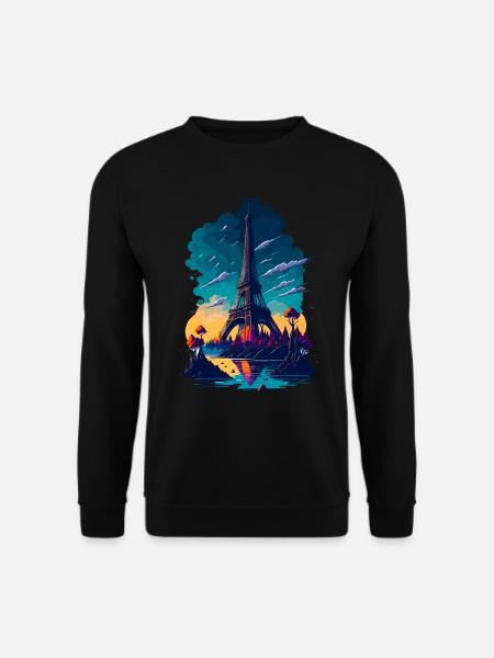 Abstract Tower of Paris - Unisex Sweatshirt - black