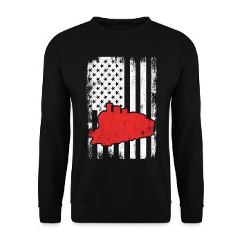 U.S. Patriotic Railroad Worker - Unisex Sweatshirt - black - Front - Alina (178cm) & Michal (187cm)