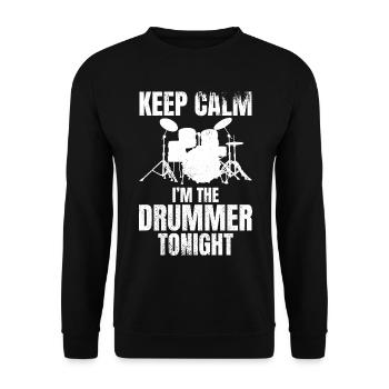 I'm the drummer tonight - Unisex Sweatshirt - black - Front - Alina (178cm) & Michal (187cm)