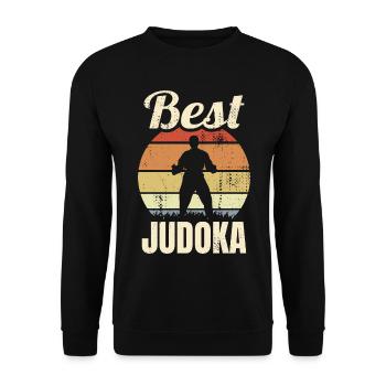 Vintage Judo - Unisex Pullover - Schwarz - Vorne - Alina (178cm) & Michal (187cm)