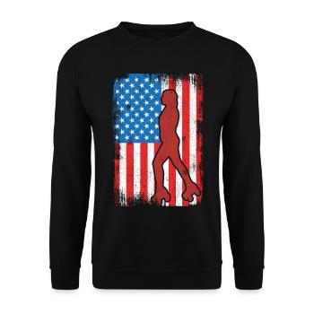 4 juillet Roller Skating USA - Sweat-shirt Unisexe - noir - Devant - Alina (178cm) & Michal (187cm)