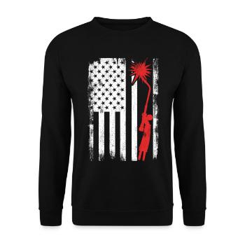 July 4 USA Welding - Unisex Sweatshirt - black - Front - Alina (178cm) & Michal (187cm)