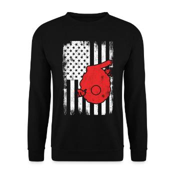 4. Juli USA Imkerei - Unisex Pullover - Schwarz - Vorne - Alina (178cm) & Michal (187cm)