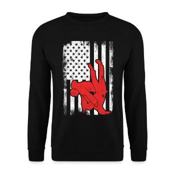 4th of July Judo - Unisex Sweatshirt - black - Front - Alina (178cm) & Michal (187cm)