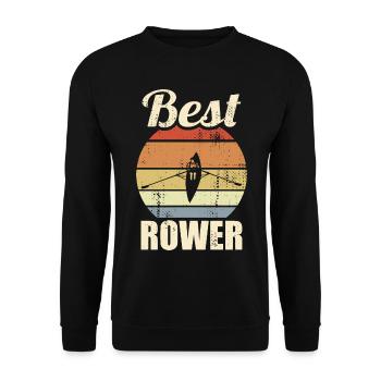 Lustiger Ruderer - Unisex Pullover - Schwarz - Vorne - Alina (178cm) & Michal (187cm)