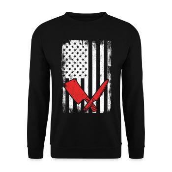4 juillet Boucher aux États-Unis - Sweat-shirt Unisexe - noir - Devant - Alina (178cm) & Michal (187cm)
