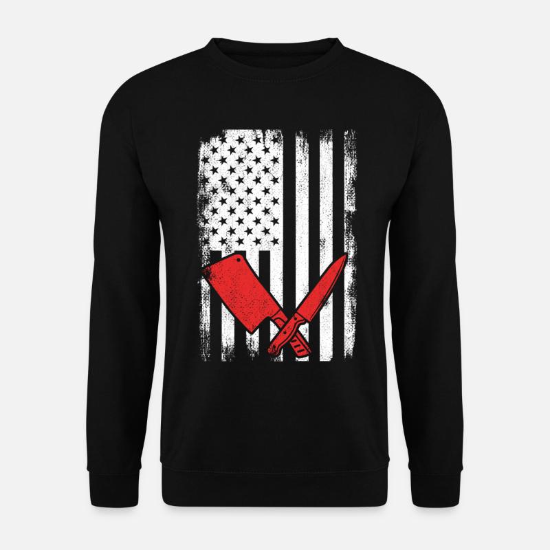 4. Juli USA Metzger - Unisex Pullover - Schwarz