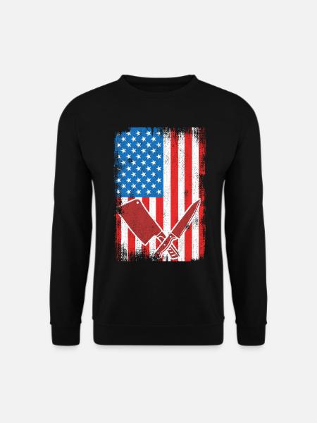 US Flagge Schlachter - Unisex Pullover - Schwarz
