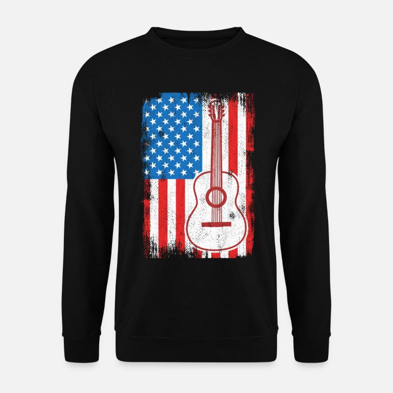 US Flagge Gitarrist - Unisex Pullover - Schwarz