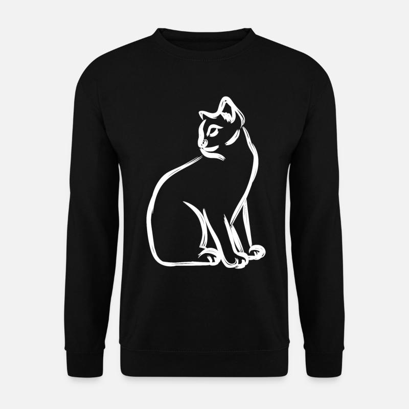 Cat Drawing - Unisex Sweatshirt - black