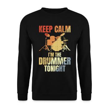 Funny Drummer Saying - Unisex Sweatshirt - black - Front - Alina (178cm) & Michal (187cm)