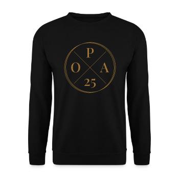 Opa 25 - Baby Ankündigung - Nachwuchs - Opa 2025 - Unisex Pullover - Schwarz - Vorne - Alina (178cm) & Michal (187cm)