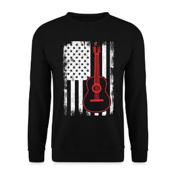 4th of July Guitar United States - Unisex Sweatshirt - black - Front - Alina (178cm) & Michal (187cm)
