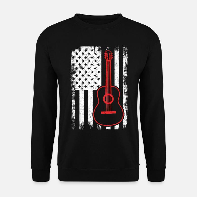 4. Juli Gitarre USA - Unisex Pullover - Schwarz