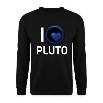 Ich liebe Pluto - Unisex Pullover - Schwarz - Vorne - Alina (178cm) & Michal (187cm)