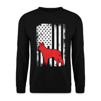 4 juillet Chien de berger des États-Unis - Sweat-shirt Unisexe - noir - Devant - Alina (178cm) & Michal (187cm)