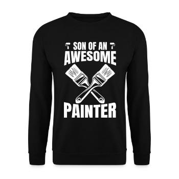 Maler Lackierer Sohn - Unisex Pullover - Schwarz - Vorne - Alina (178cm) & Michal (187cm)