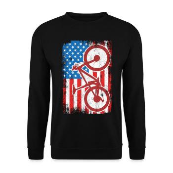 4. Juli USA MTB - Unisex Pullover - Schwarz - Vorne - Alina (178cm) & Michal (187cm)