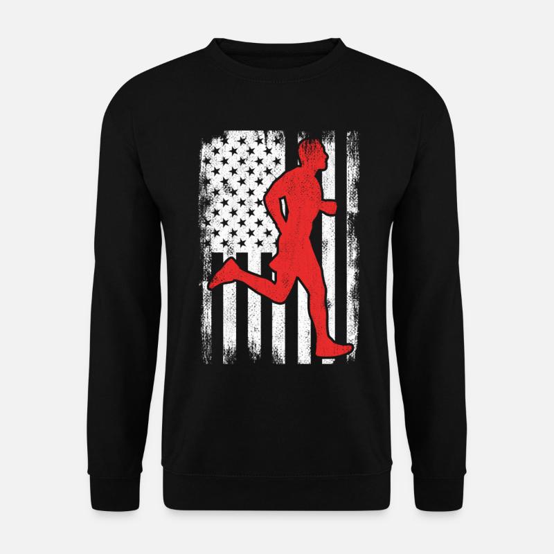 Patriotic US runner - Unisex Sweatshirt - black