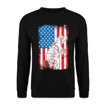 4th of July USA Breakdance - Unisex Sweatshirt - black - Front - Alina (178cm) & Michal (187cm)