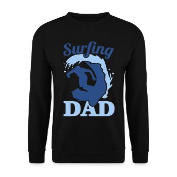 Surfer father - Unisex Sweatshirt - black - Front - Alina (178cm) & Michal (187cm)